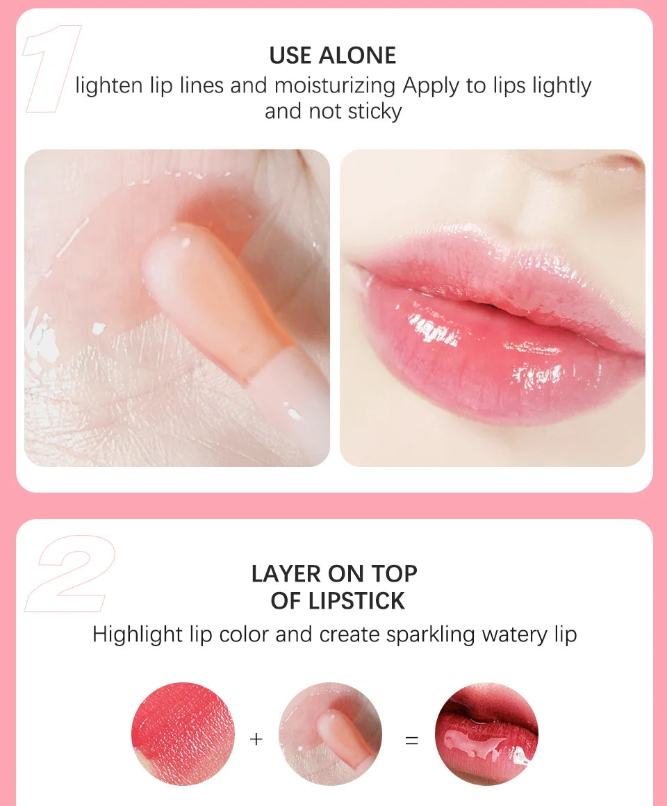 Bálsamo labial hidratante ibcccndc con aceite y brillo labial – Bálsamo labial hidratante y voluminizador con semillas de cereza