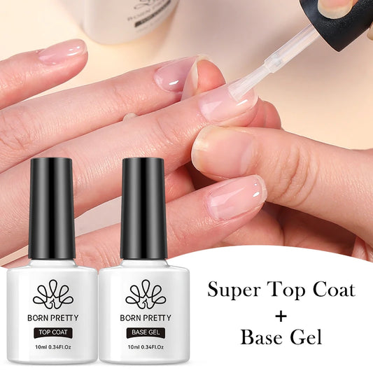 BORN PRETTY 10ml Nail Gel – Base, Top & Rubber Reinforcement Gel for UV/LED