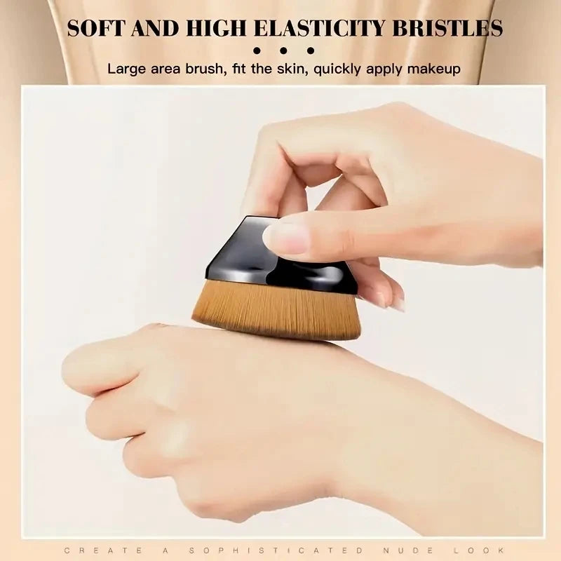 Brocha de maquillaje LuxuryGlow Magic Foundation: fibra suave de alta densidad y portátil