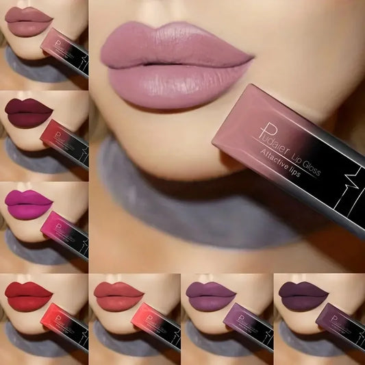 Lápiz labial líquido mate de larga duración LuxuryGlow de 17 colores: crema labial resistente a las manchas