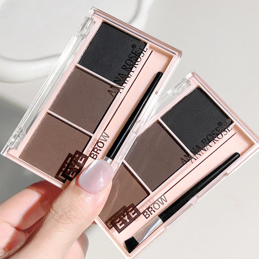 LuxuryGlow 3-Color Brow Powder Set with Brush — Long-Lasting, Natural, Easy-to-Wear Eyebrow Kit