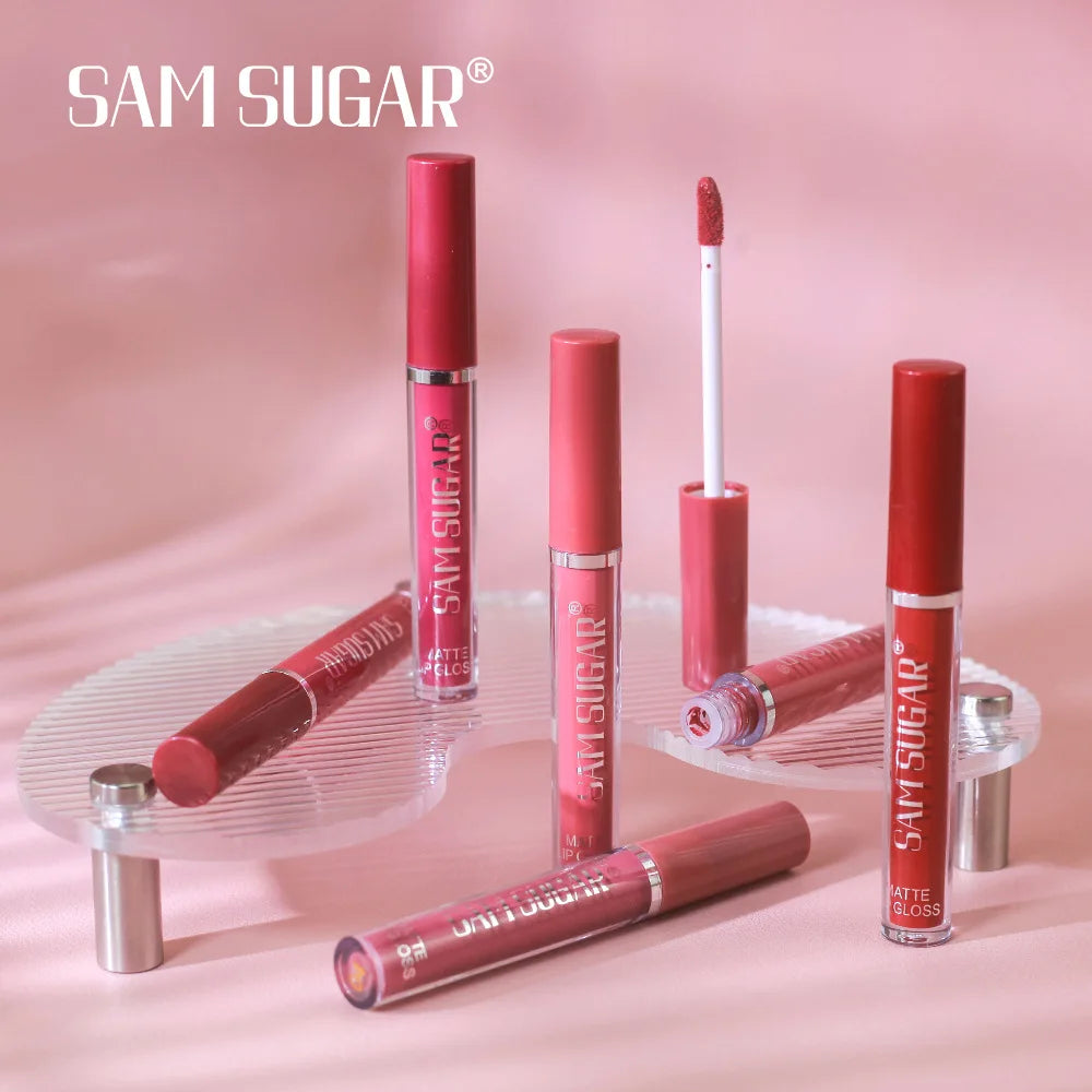 LuxuryGlow - Set de 6 brillos labiales mate: color labial hidratante y resistente al agua de larga duración