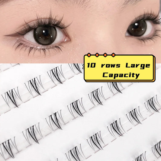 رموش سفلية طبيعية من JPNPL MIAOJIE - 10 صفوف من شرائح المانجا الهوائية أسفل الرموش 5-7 مم