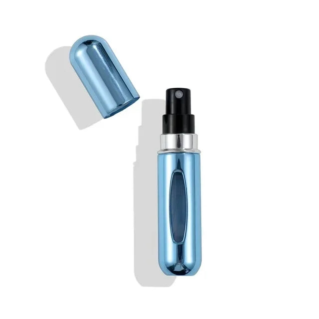 LuxuryGlow Portable Bottom Fill Perfume Spray Bottle 5ml/8ml | Refillable Travel Atomizer