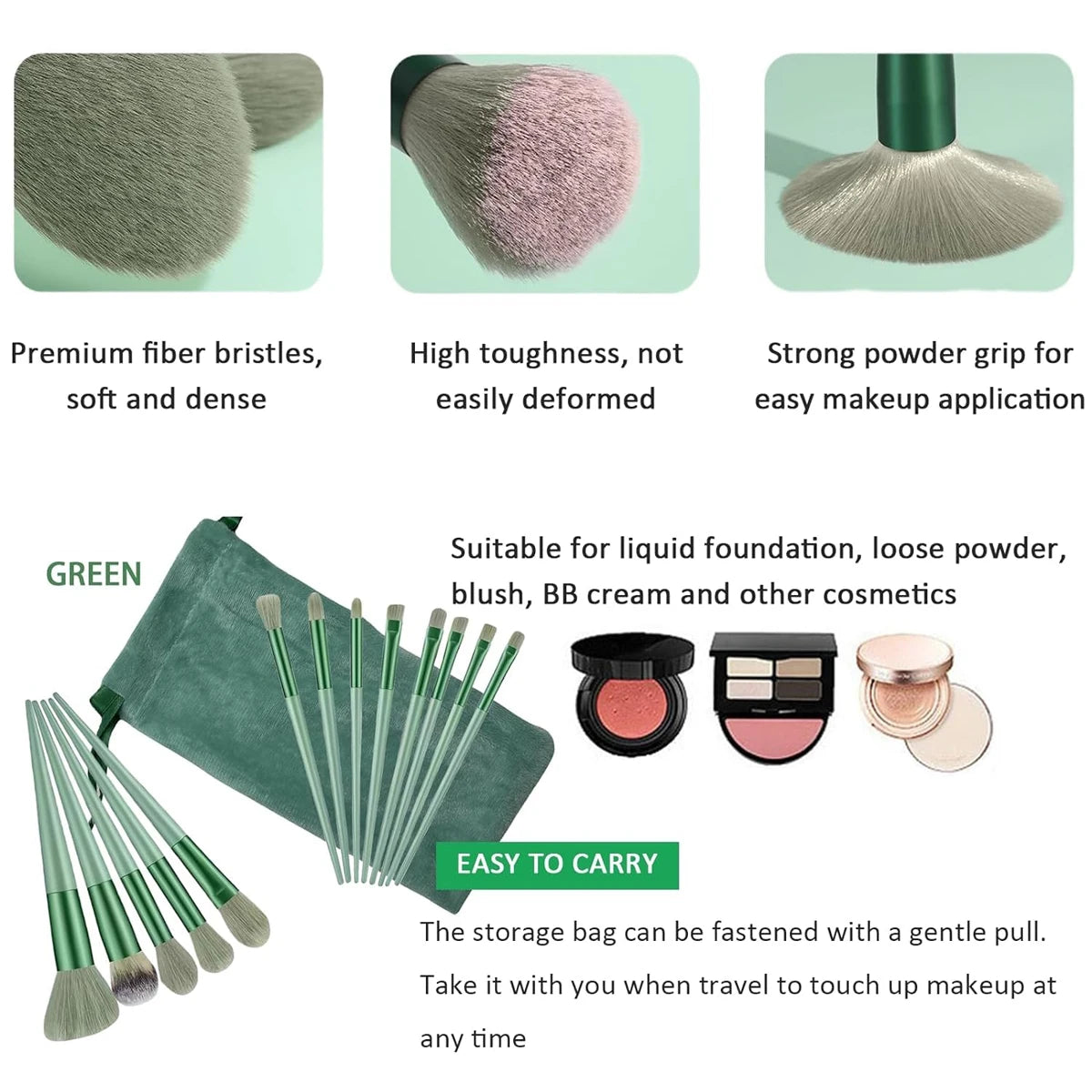 Juego de 13 brochas de maquillaje profesionales LuxuryGlow: cerdas suaves y estuche de viaje