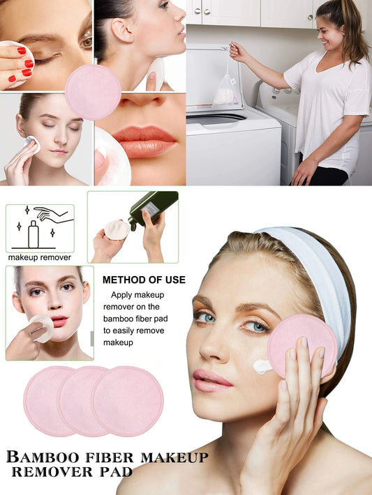 LuxuryGlow Reusable Makeup Remover Pads – 5/10/20 Pack Washable Face Puffs