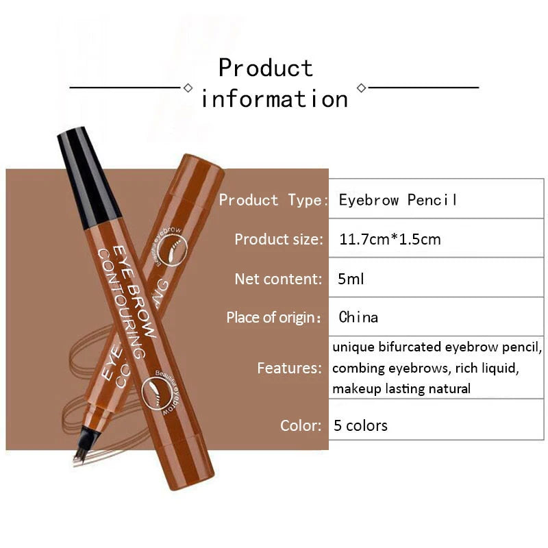 LuxuryGlow Waterproof Eyebrow Tattoo Pen – Microblading Effect Liquid Brow Pencil