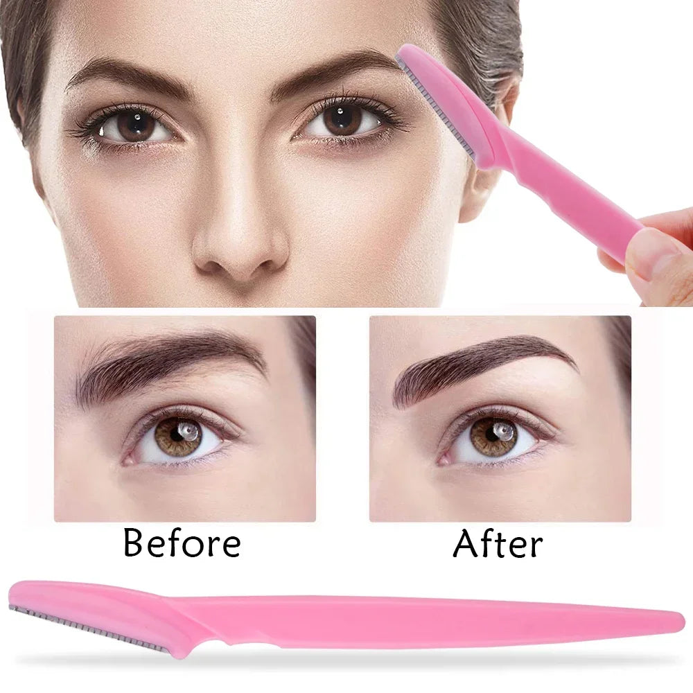 LuxuryGlow - Set de 3/10 afeitadoras recortadoras de cejas seguras: depilación facial de precisión para mujeres