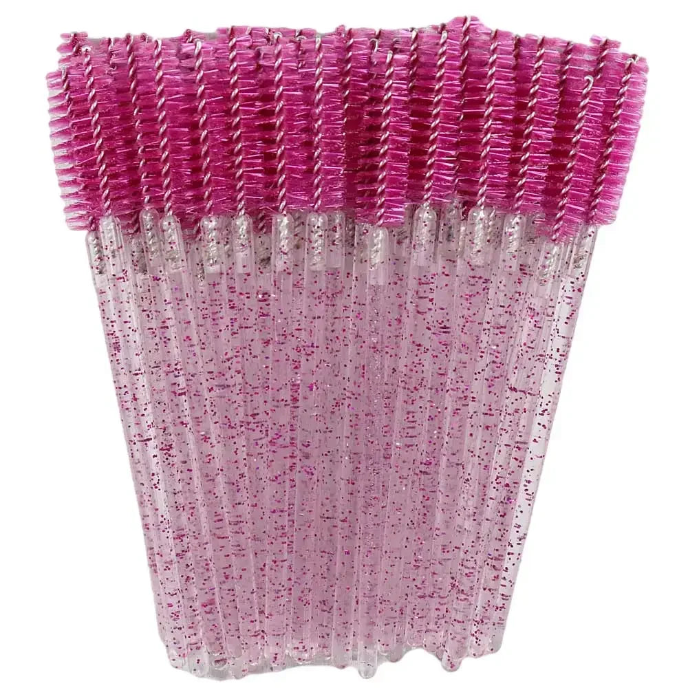 HUAZDS 50pcs Disposable Crystal Eyelash Brushes – Mascara Wands & Lash Combs