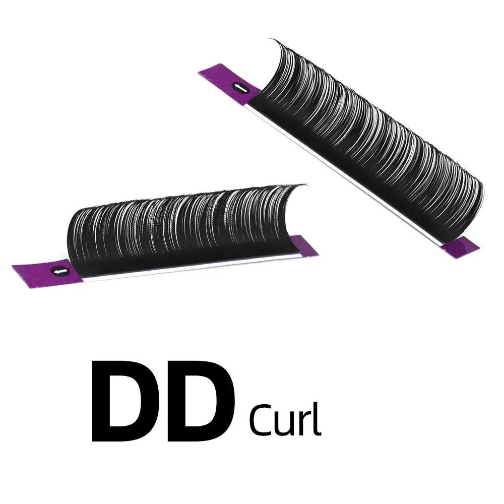 ZXZZS 16-Row Matte Black Individual Eyelash Extensions – Handcrafted Faux Lashes for Soft, Natural Look | Salon & Pro Use