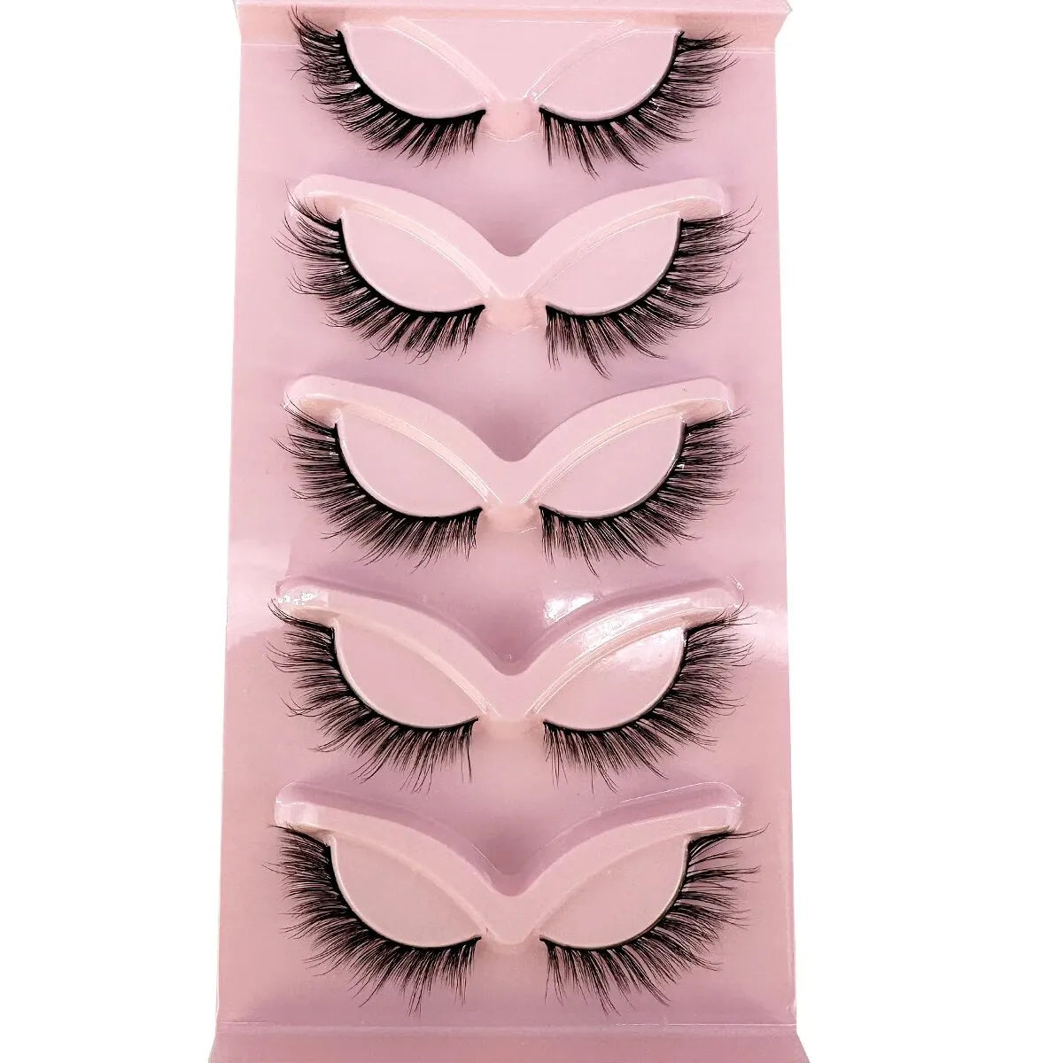 HBZGTLAD5 أزواج من رموش المنك الصناعية على شكل عين القطة - رموش طبيعية طويلة مجنحة