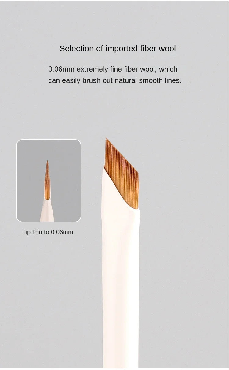 WOKO Ultra-Thin Precision Blade Eyeliner & Eyebrow Brush – White Wooden Handle