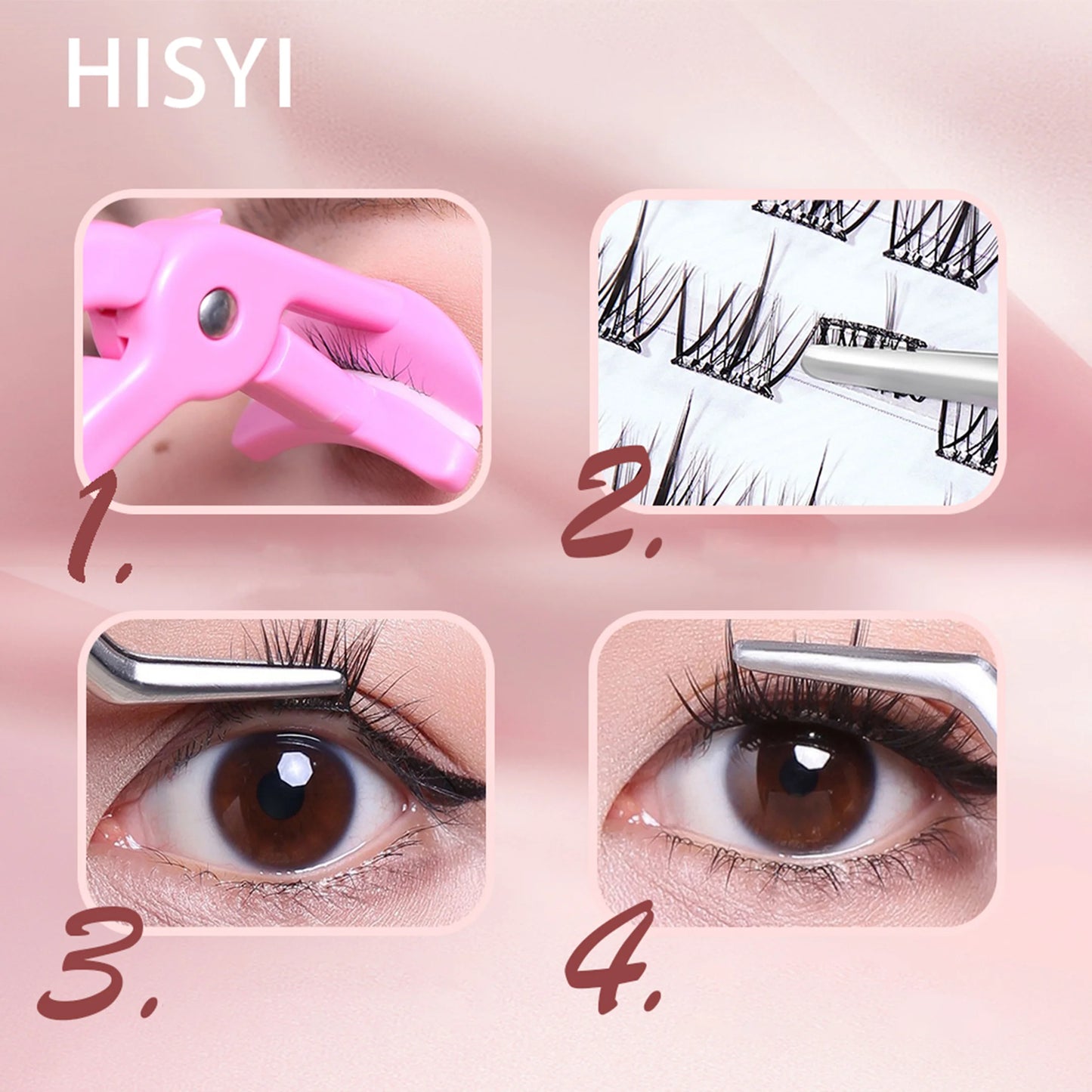 LuxuryGlow Self-Adhesive 3D Cluster Lashes – Glue-Free, Volumizing, Waterproof