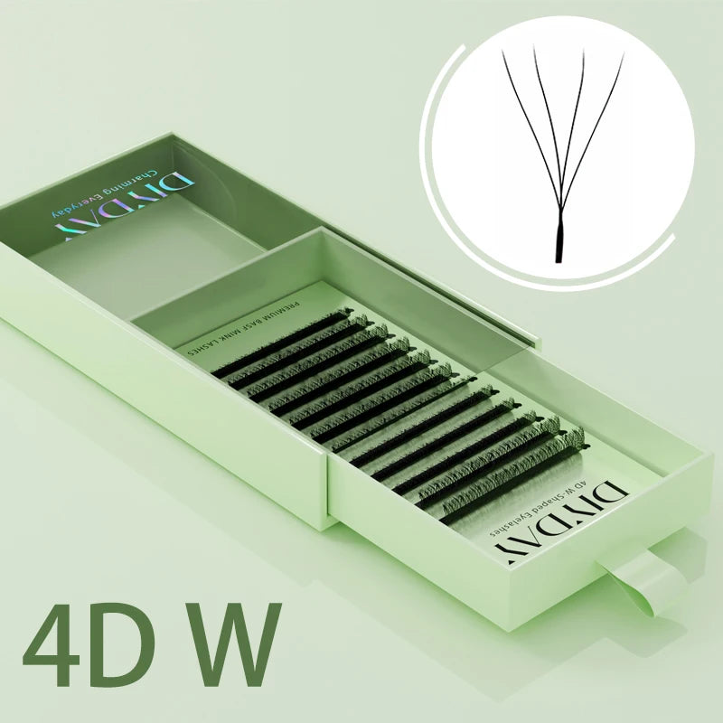 DIYDAY W-Shape Premade Eyelash Extensions – 3D to 8D Volume Fans for Natural Bloom Lookc60