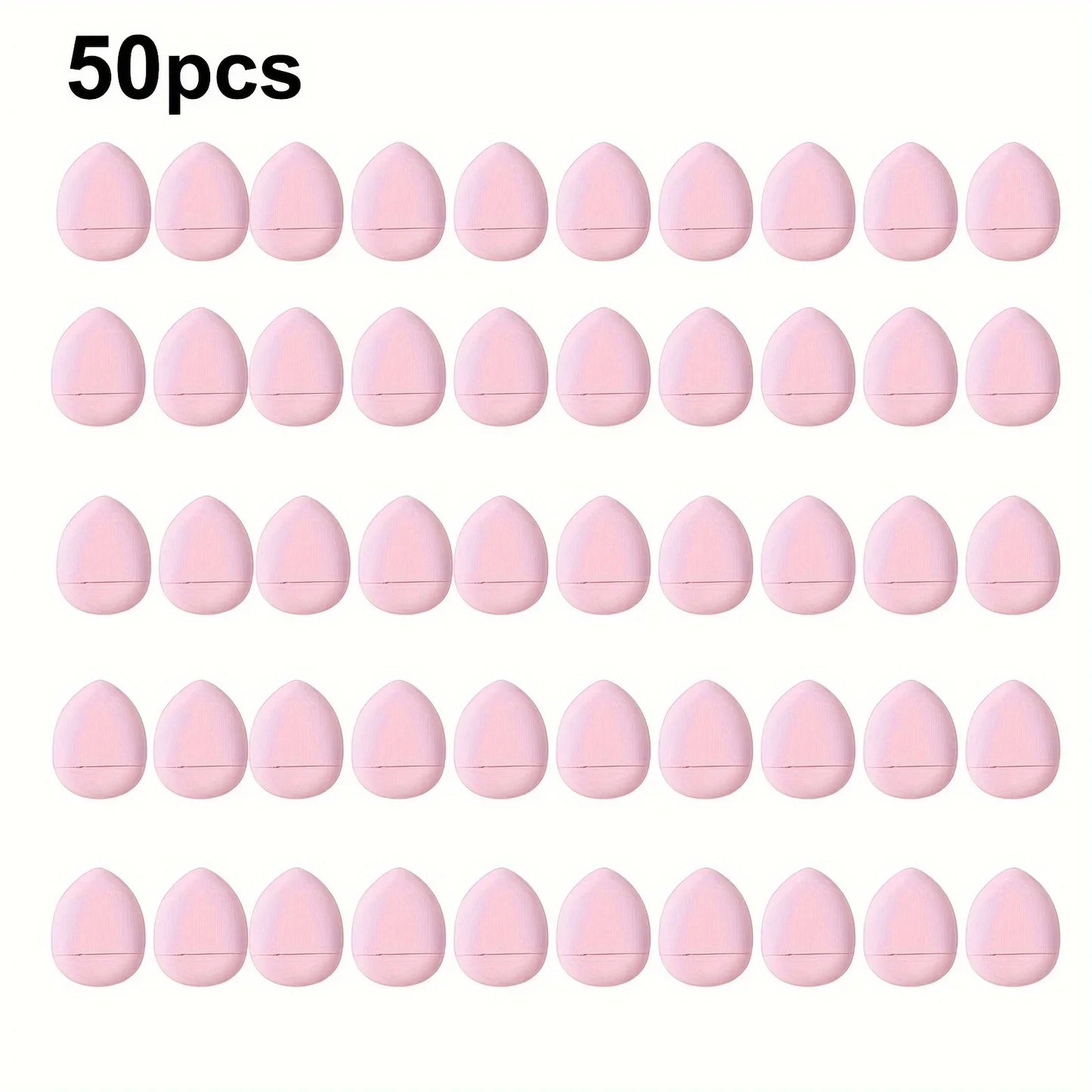 LuxuryGlow - 50 mini esponjas para los dedos, aplicadores de almohadilla rosas para base y corrector