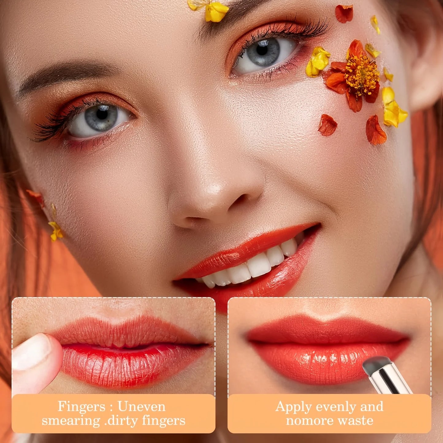 Pincel labial portátil de silicona LuxuryGlow con funda: miniaplicador para bálsamo y lápiz labial | Herramienta higiénica y fácil de transportar