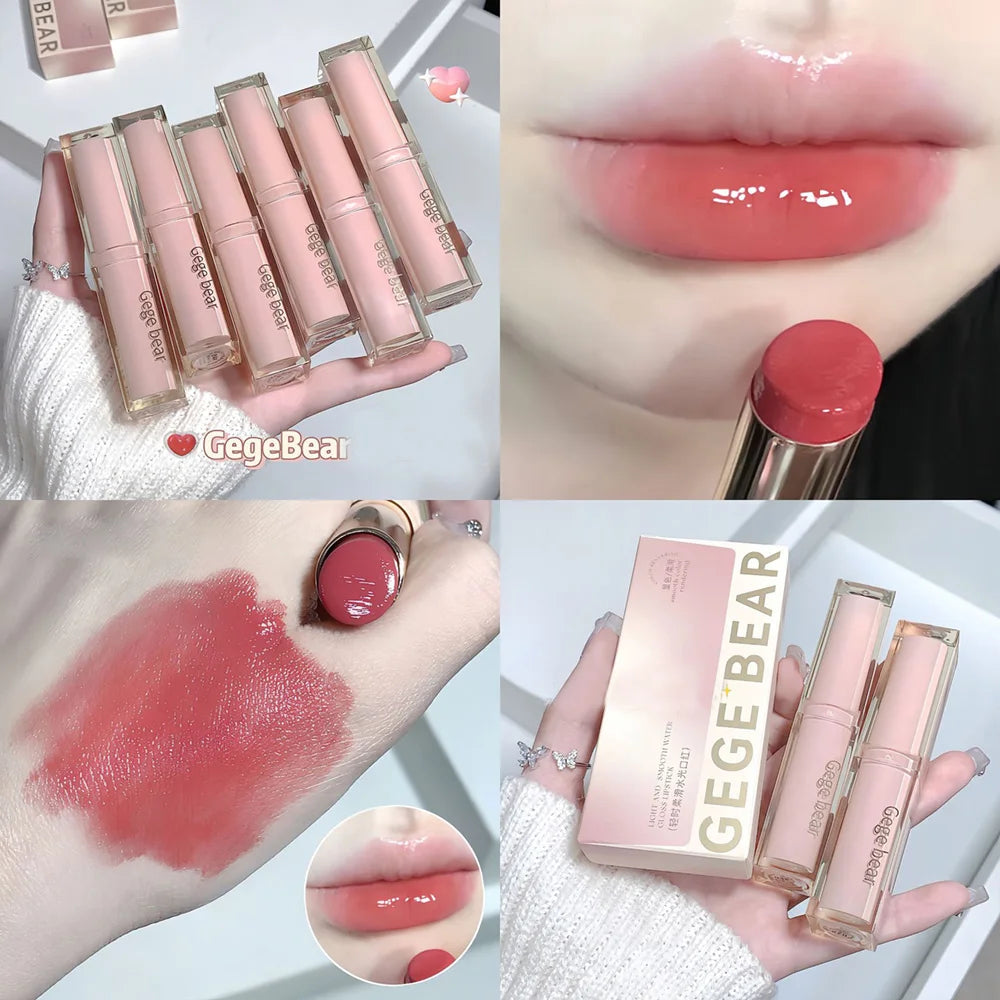 Gege Bear Silky Glossy Lipstick – Ultra Moisturizing, Non-Stick, Water Bomb Finish