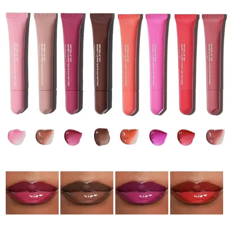 Set de brillo labial hidratante Page Vine de 9 colores: aceite en gel nutritivo y voluminizador de larga duración