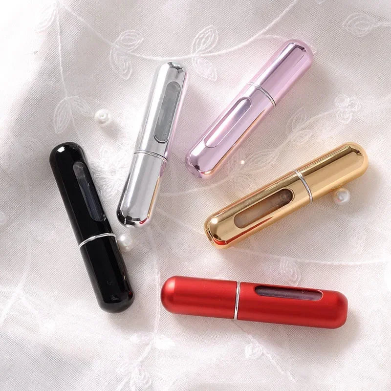 LuxuryGlow Portable Bottom Fill Perfume Spray Bottle 5ml/8ml | Refillable Travel Atomizer