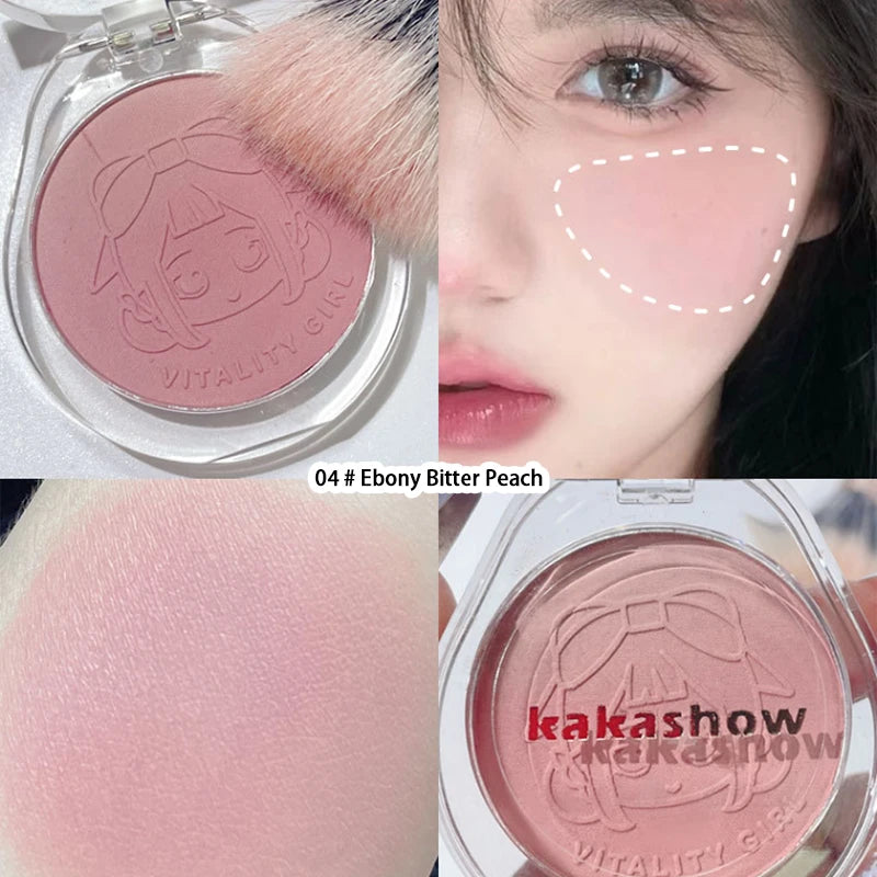 Rubor degradado LuxuryGlow Kakashow – Tono nude natural, acabado mate duradero (4 g)