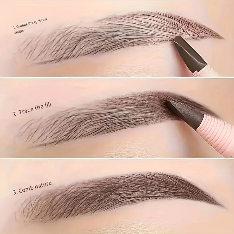 Lápiz de cejas desprendible LuxuryGlow resistente al agua: no se corre, no necesita afilarse, aspecto natural.