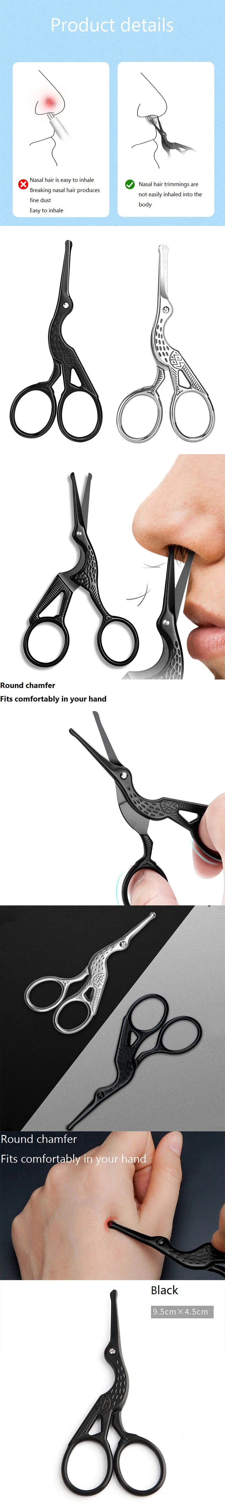 LuxuryGlow Stainless Steel Facial Hair Scissors – Rounded Tip for Nose, Beard & Eyebrow