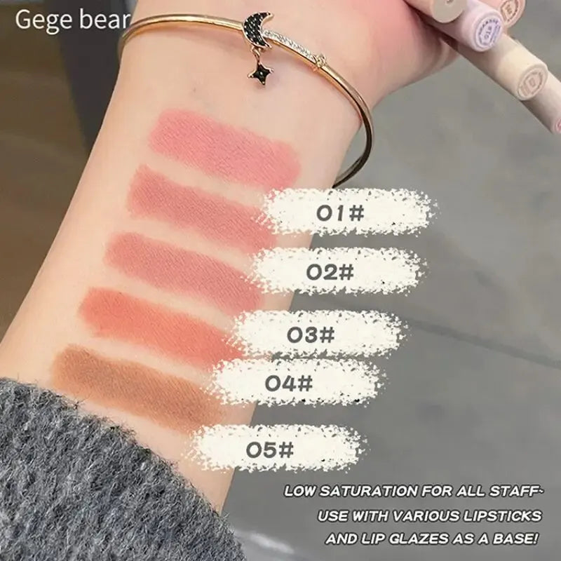 Delineador de labios mate Gege Bear Nude: lápiz aterciopelado resistente al agua y de larga duración 