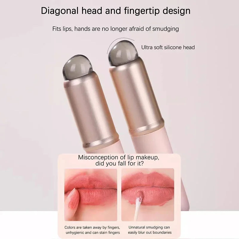 Minipincel de silicona para labios LuxuryGlow con funda: aplicador de mascarilla y brillo labial
