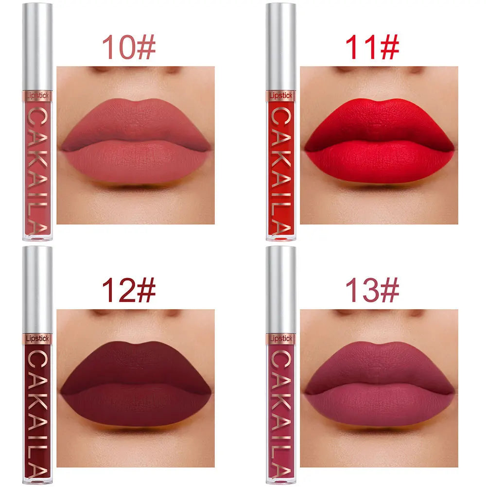 CAKAILA 10pcs Matte Nude Lip Gloss Set – Waterproof, Long-Lasting Lipsticks