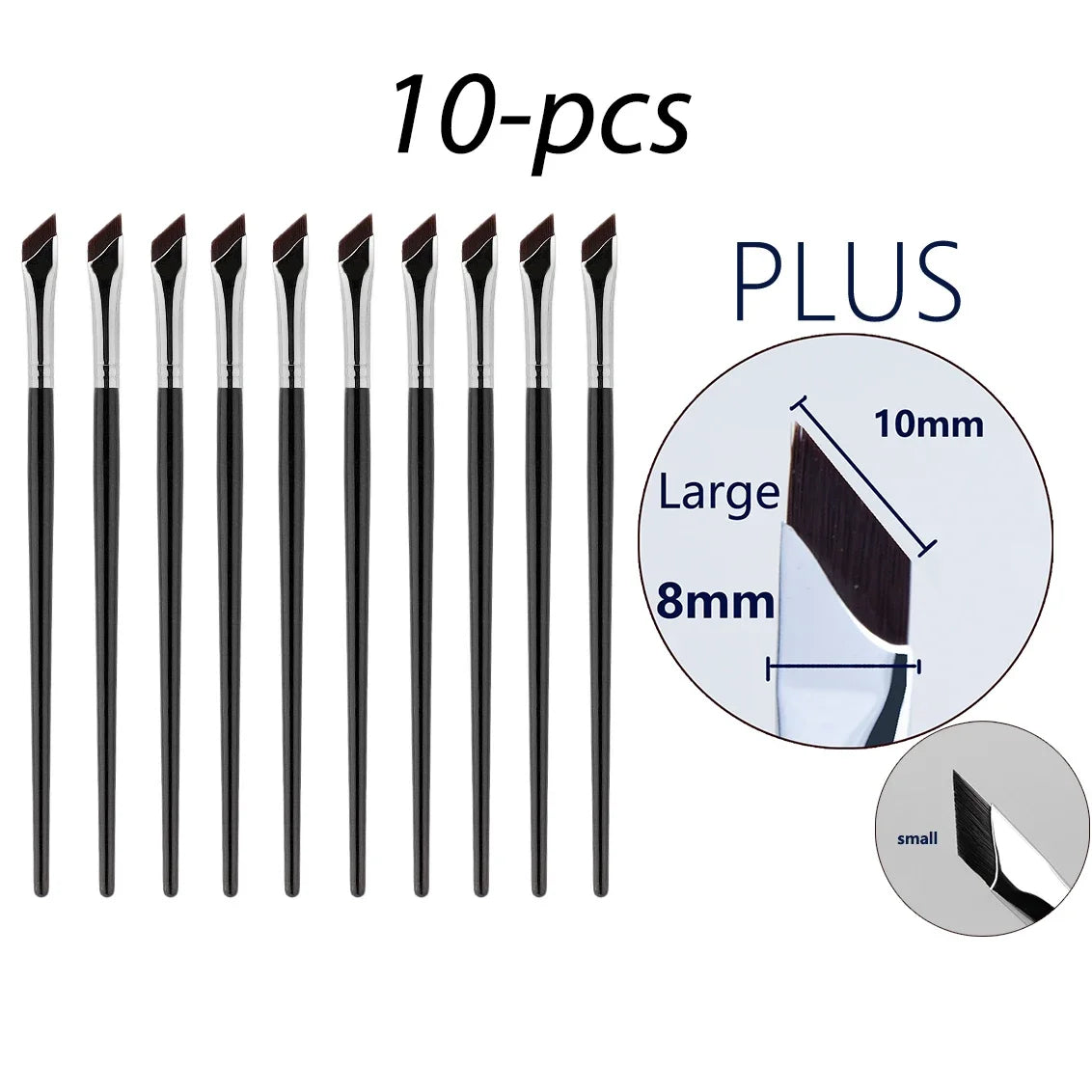 WOKO Ultra-Thin Precision Blade Eyeliner & Eyebrow Brush – White Wooden Handle