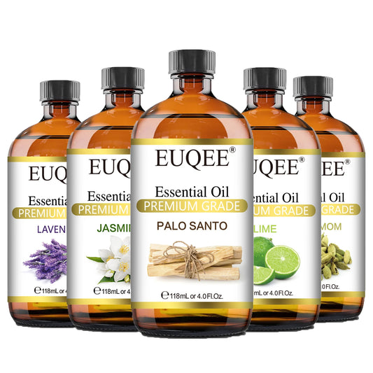 EUQEE 118ml Pure Essential Oil – Aromatherapy Diffuser Blend with Palo Santo, Lavender, Vanilla & More C120
