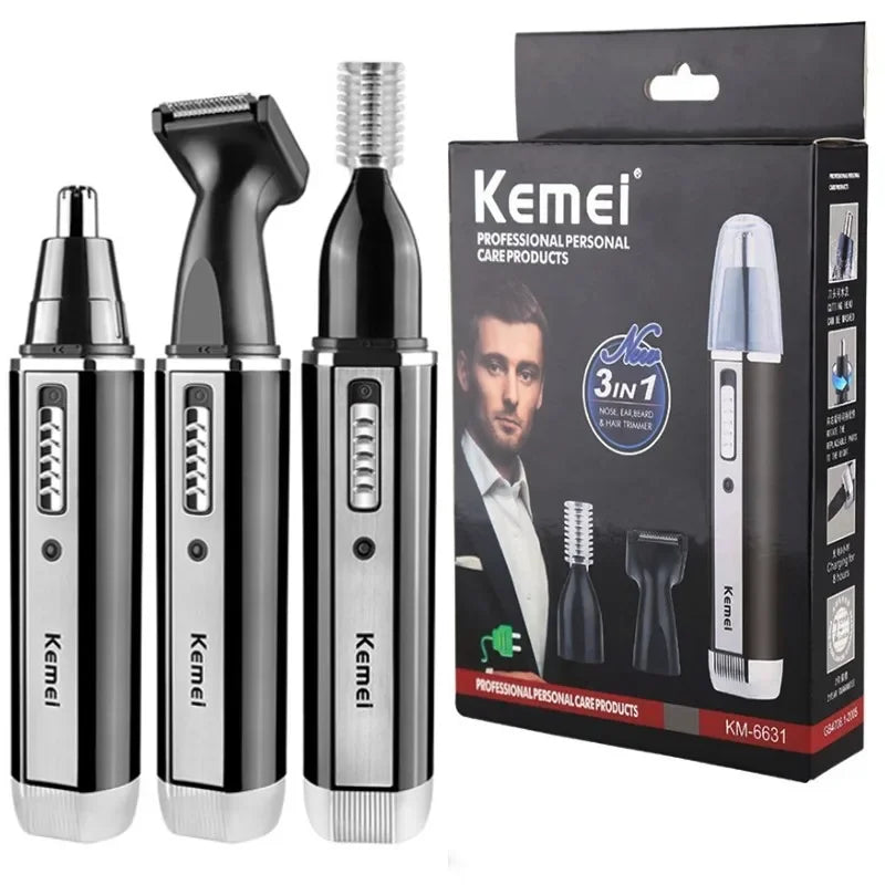 Kemei 4-in-1 Rechargeable Grooming Kit | Nose, Beard, Hair & Eyebrow Trimmer for Men & Women