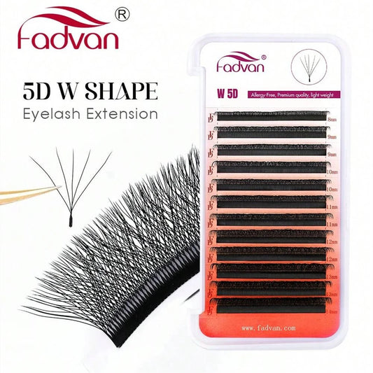 رموش FADVAN طويلة وكثيفة على شكل حرف W - مراوح جاهزة من 3D إلى 8D، من فرو المنك الصناعي