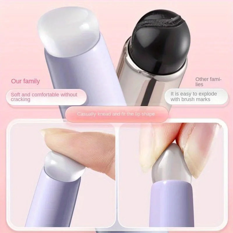 WRDEW Silicone Lip Brush with Cap | Portable Lipstick & Balm Applicator