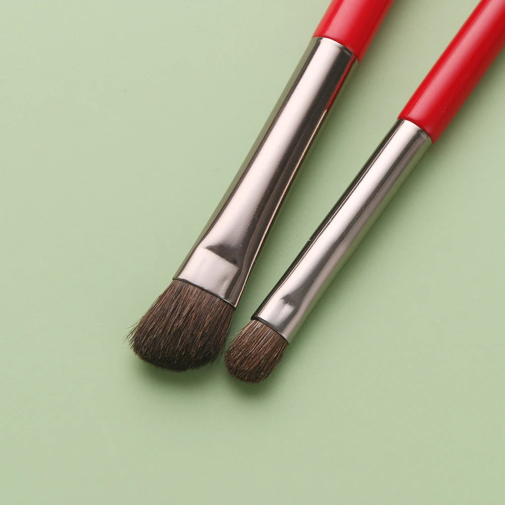 BEILI Red Eye Makeup Brush Set – 7/12/28/30 pcs Professional Natural Hair Kit