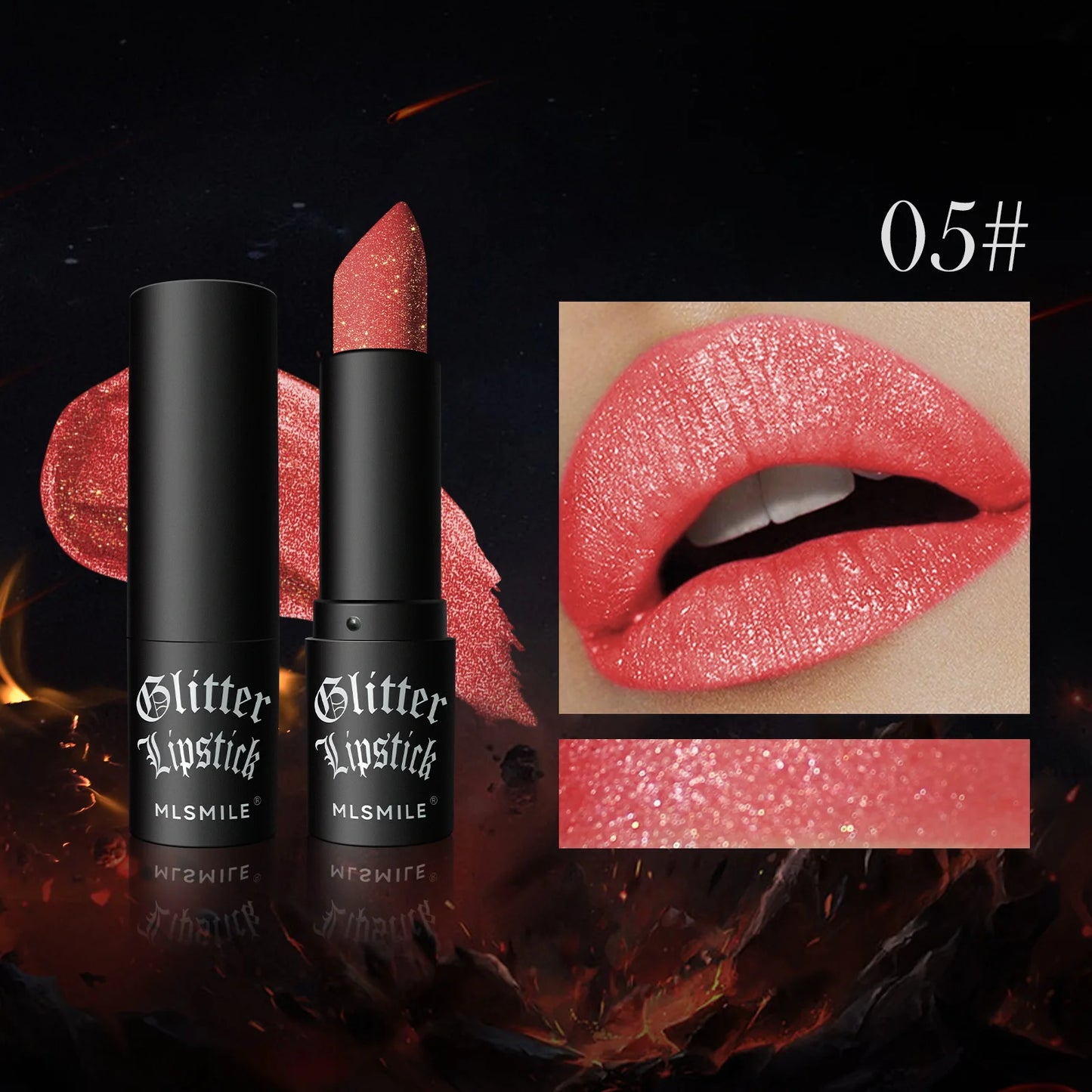 Lápiz labial mate MLSMILE: duradero, antiadherente, colores vibrantes para Halloween