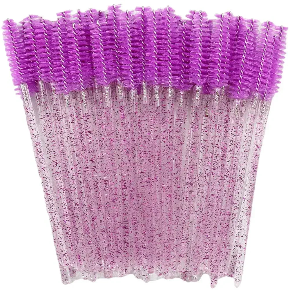 HUAZDS 50pcs Disposable Crystal Eyelash Brushes – Mascara Wands & Lash Combs