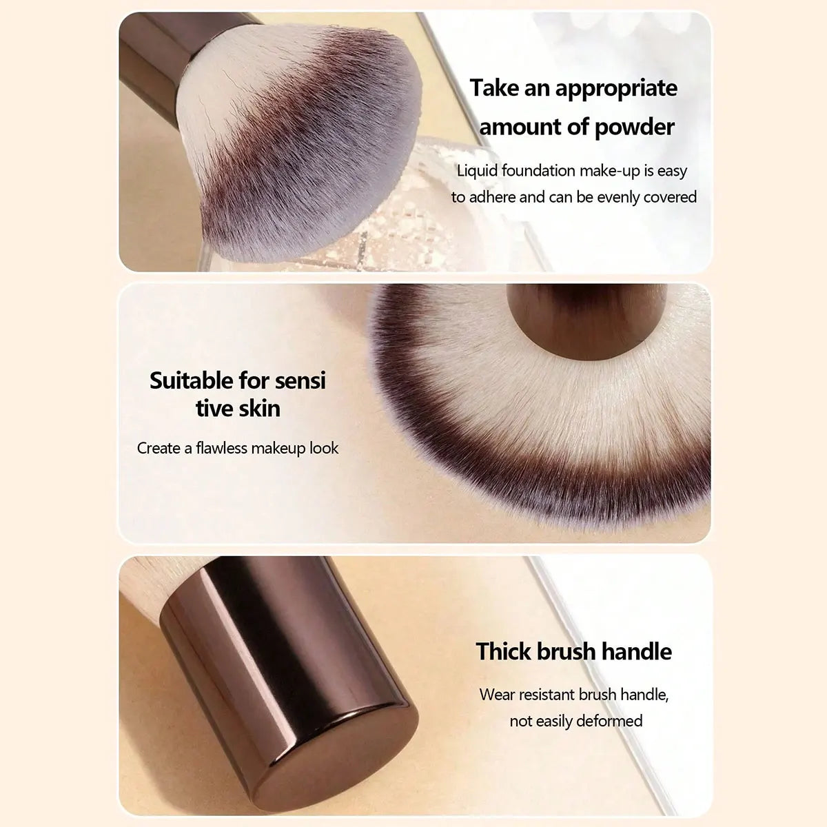 مجموعة فرش مكياج احترافية من لوكس بلند، ٧ قطع | فرش ثنائية الأطراف وفرشاة كريم أساس