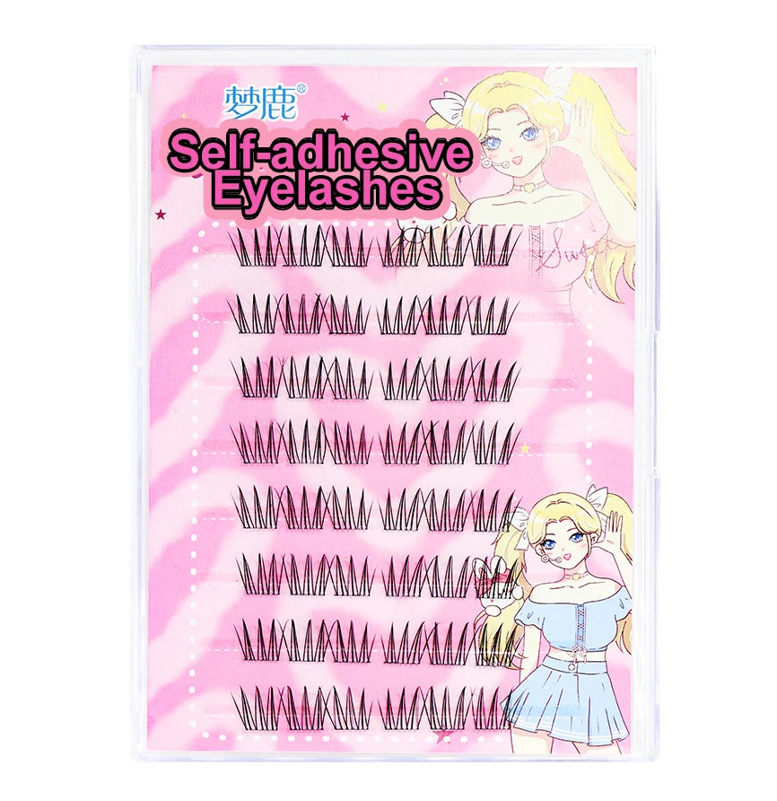 LuxuryGlow Self-Adhesive Eyelash Clusters – No-Glue, Reusable, Natural Look Lashes