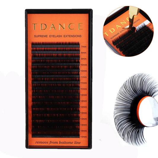 رموش TDANCE الكورية من فرو المنك الصناعي PBT، ١٦ صفًا - وصلات شعر طبيعية ناعمة من روسيا، C90