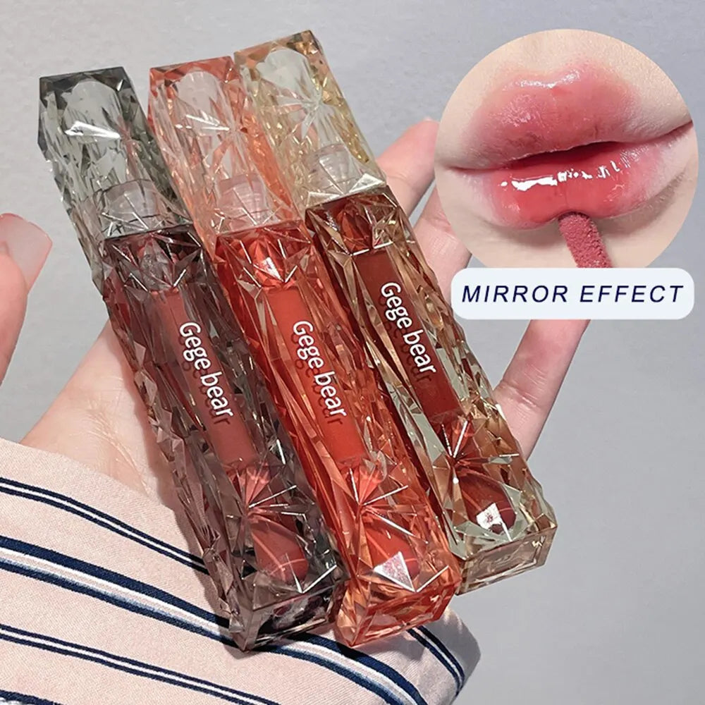 Gege Bear Crystal Mirror Lip Gloss – Hydrating, High-Shine, Fuller Lips