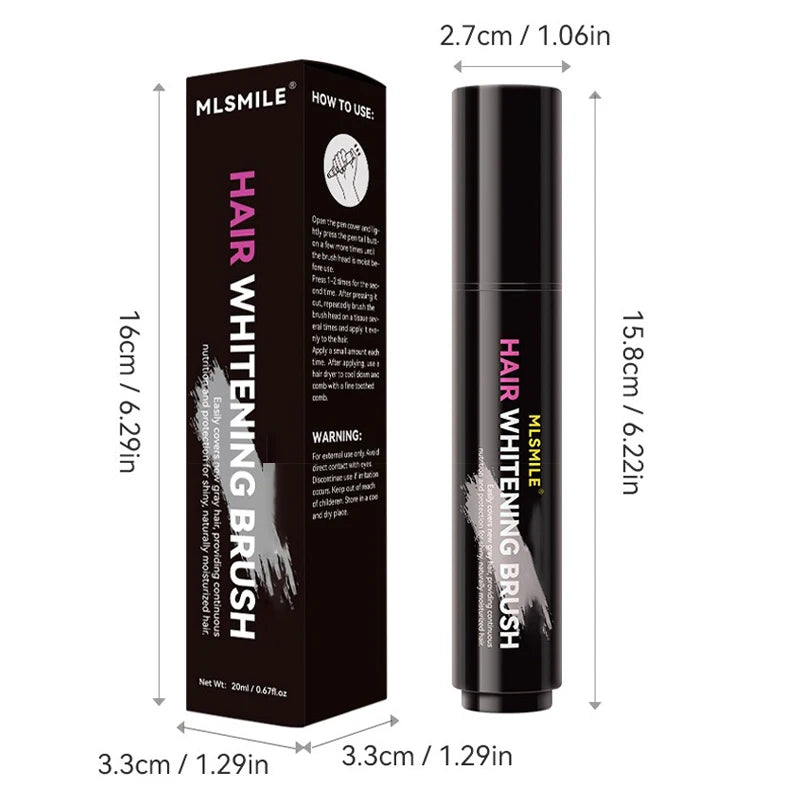 LuxuryGlow Disposable Hair Color Brush Stick – Temporary White Hair Concealer with Natural Plant Extracts (20ml)