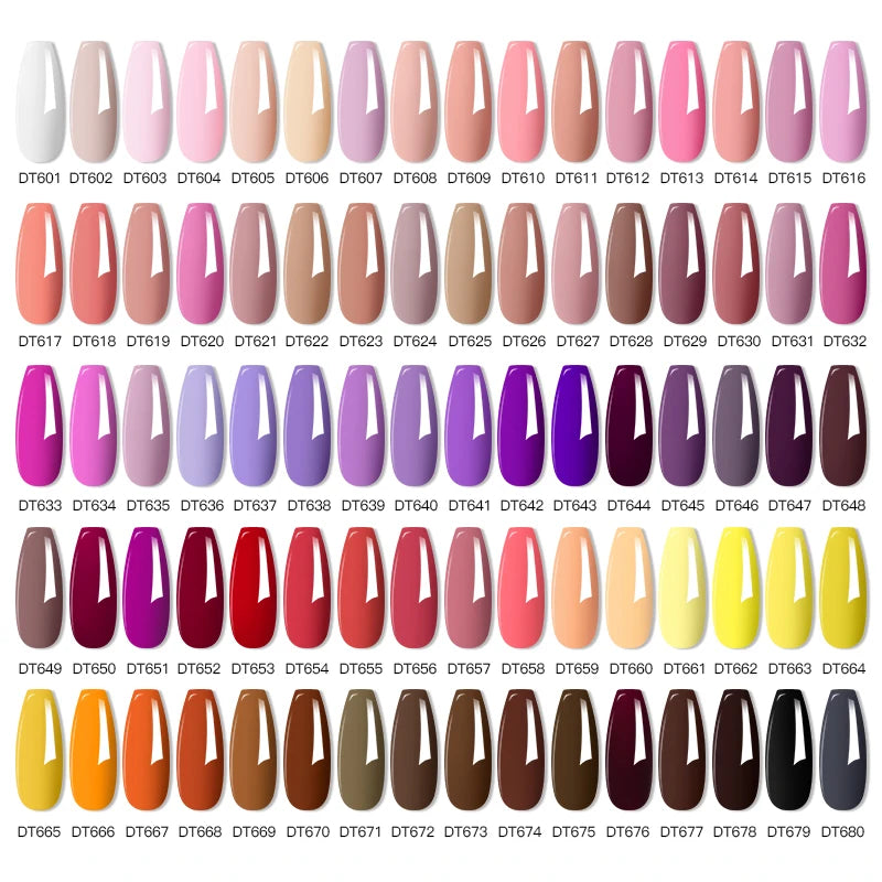 MEET ACROSS 6PC UV LED Gel Nail Polish Set – Soak Off Semi-Permanent Manicure Kit (7ml Each) C103