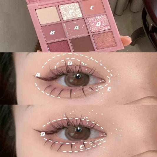 MAXFINE 9-Color Waterproof Matte Eyeshadow Palette – Natural Earth Tones & Long-Lasting
