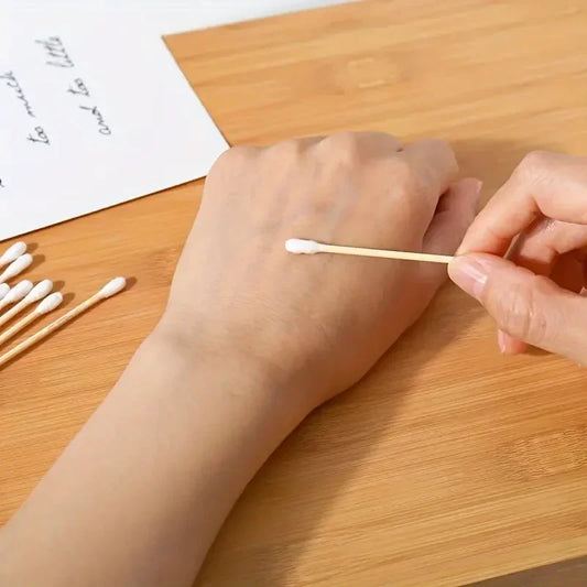 LuxuryGlow 2000PCS Double-Headed Wooden Cotton Swabs | Unscented & Multi-Purpose