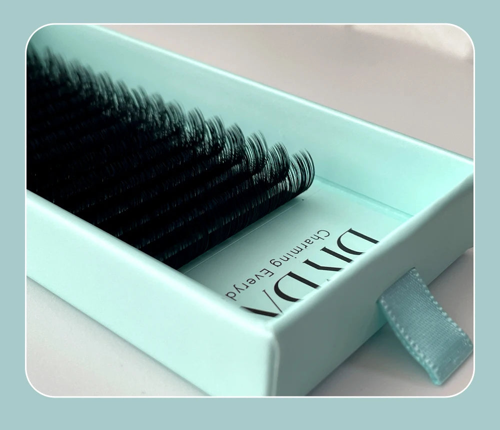 DIYDAY Individual Eyelash Extensions – Matte Black Mink Faux Lashes, 16 Rows C60
