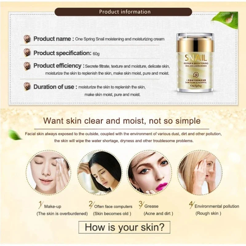 Set de cuidado facial antiedad LuxuryGlow con colágeno de caracol | Crema facial y sérum para contorno de ojos para arrugas y ojeras