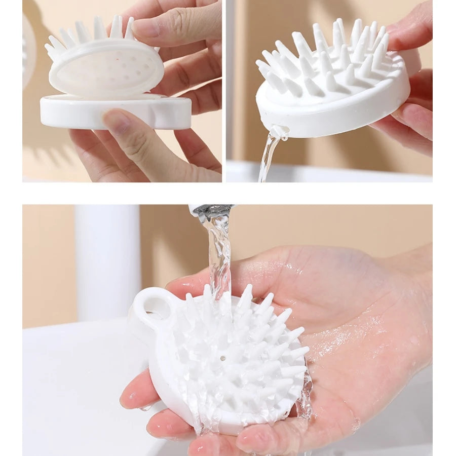 LUNCAY Silicone Scalp Massager Shampoo Brush – Soft Head Scrubber for Thick & Thin Hair