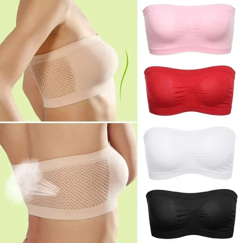 Sujetador de tubo de malla sin tirantes transpirable para mujer LuxuryGlow: un sexy sujetador bandeau de verano.