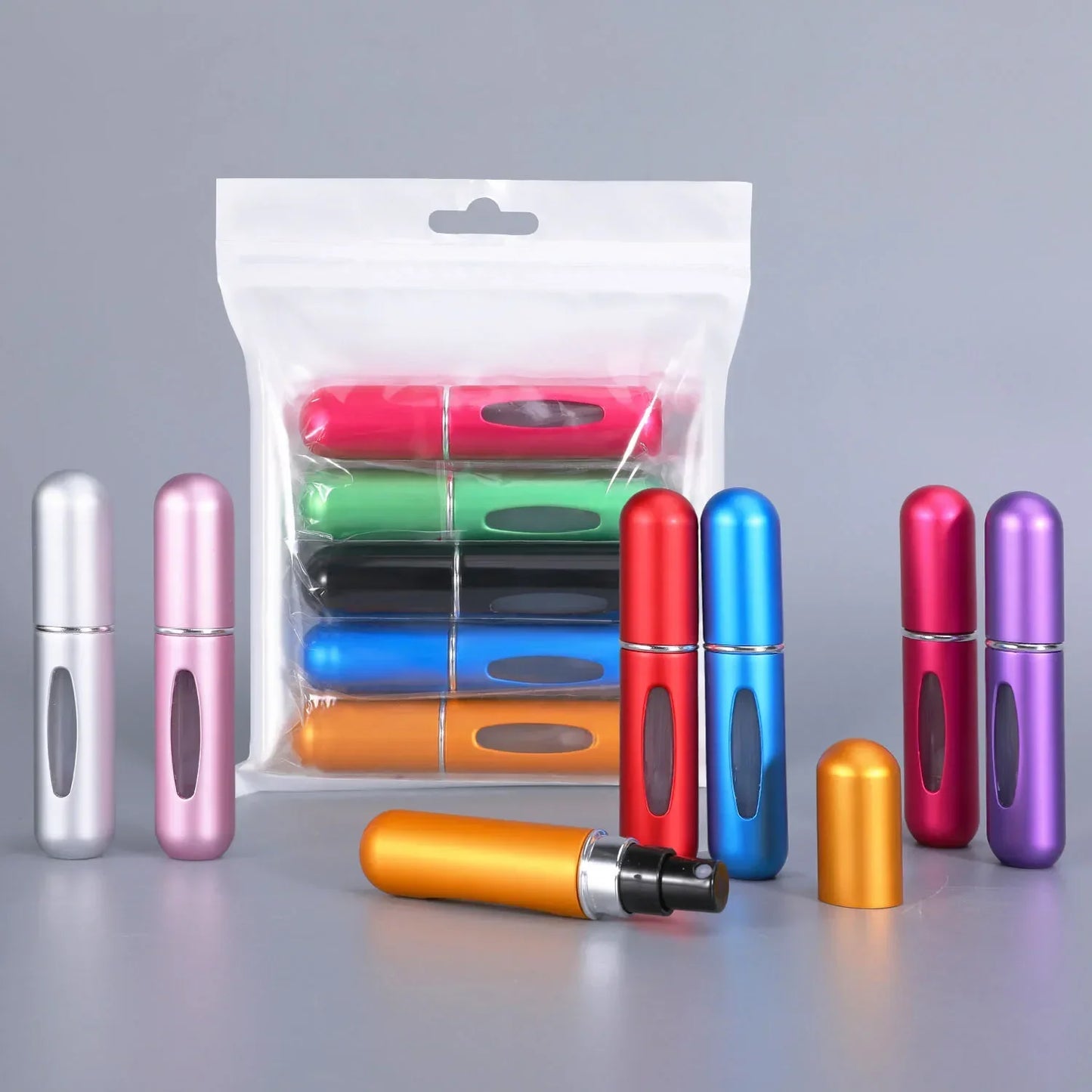 LuxuryGlow Portable Bottom Fill Perfume Spray Bottle 5ml/8ml | Refillable Travel Atomizer